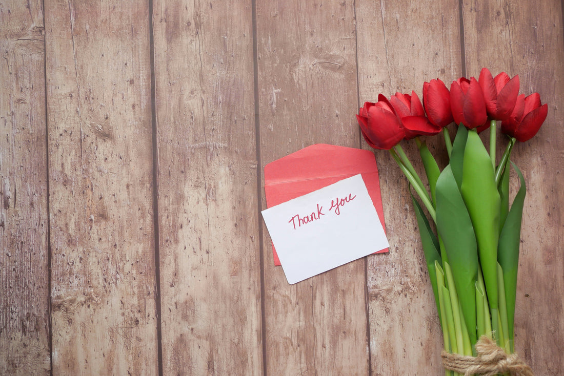 Flowers and a Handwritten Note
